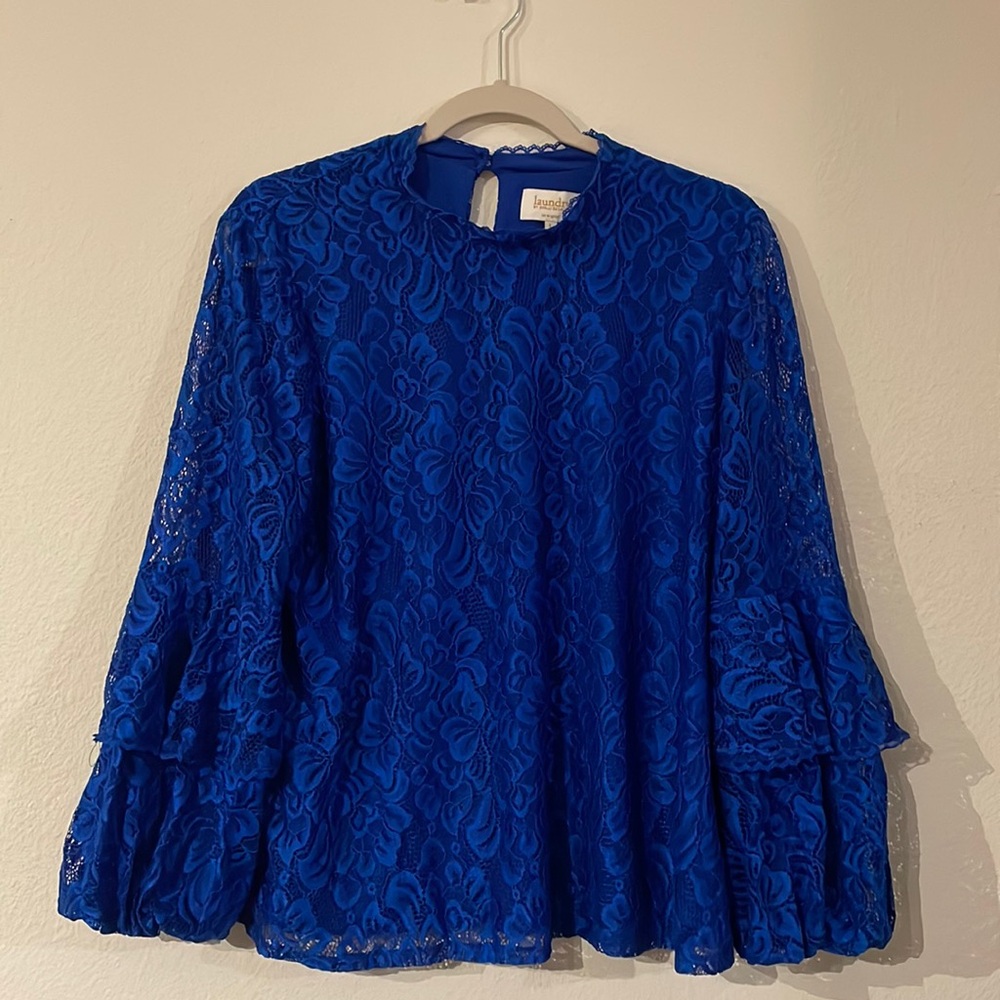 Laundry Blue Lace Blouse